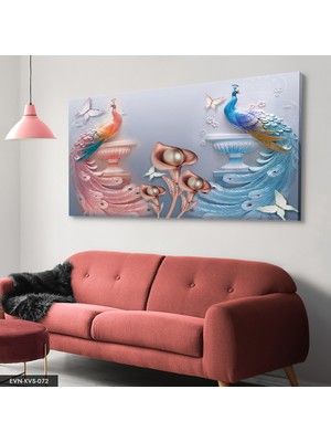 Evine Moda Tavus Kuşu Tek Parça Kanvas Canvas Tablo Tablo