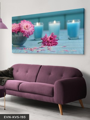 Evine Moda Mum ve Çiçek Tek Parça Kanvas Canvas Tablo Tablo