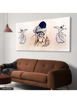 Evine Moda Mevlana Semazen Tek Parça Kanvas - Canvas Tablo