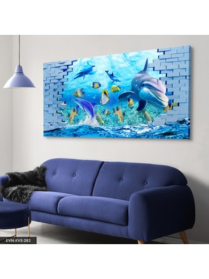 Evine Moda Balıklar Tek Parça Kanvas Canvas Tablo