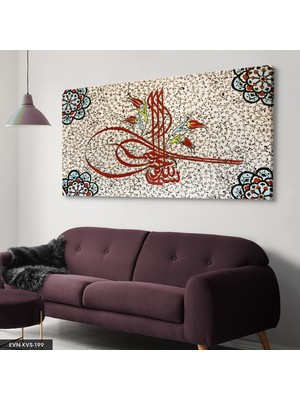 Evine Moda Osmanlı Tuğrası Tek Parça Kanvas Canvas Tablo Tablo