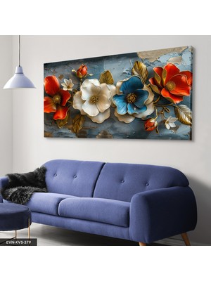 Evine Moda Renkli Çiçekler Tek Parça Kanvas - Canvas Tablo