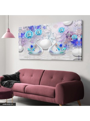 Evine Moda Kuğulu Tek Parça Kanvas Canvas Tablo Tablo