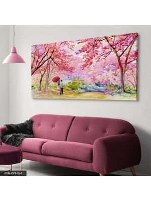 Evine Moda Aşk Temalı Renkli Orman Tek Parça Kanvas Canvas Tablo
