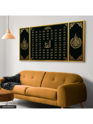 Evine Moda Esmaul Hüsna Tek Parça Kanvas Canvas Tablo Tablo