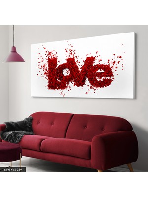 Evine Moda Love Kırmızı Tek Parça Kanvas Canvas Tablo