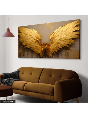 Evine Moda Gold Melek Kanatları Tek Parça Kanvas - Canvas Tablo