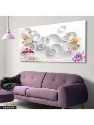 Evine Moda Flamingo Tek Parça Kanvas Canvas Tablo Tablo
