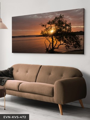 Evine Moda Deniz ve Günbatımı Tek Parça Kanvas - Canvas Tablo