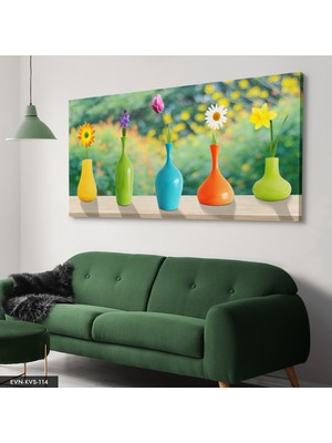 Evine Moda Çiçekler Tek Parça Kanvas Canvas Tablo Tablo