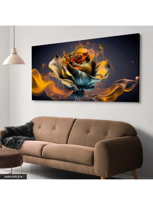 Evine Moda Altın Gül Tek Parça Kanvas - Canvas Tablo