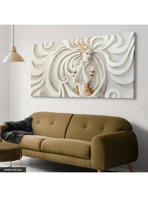 Evine Moda Sanatsal Kadın Tek Parça Kanvas Canvas Tablo