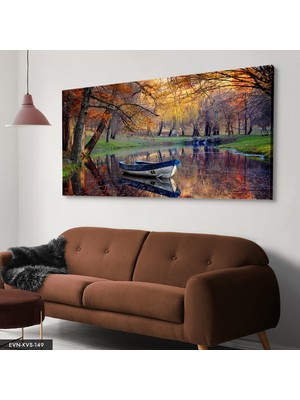 Evine Moda Kayık Manzaralı Tek Parça Kanvas Canvas Tablo Tablo