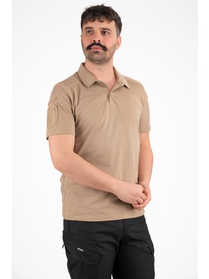 Taktik Kısa Kollu Yakalı Unisex Tişört | Cep Detaylı | Esnek Kumaş | Outdoor ve Spor Kullanım Için