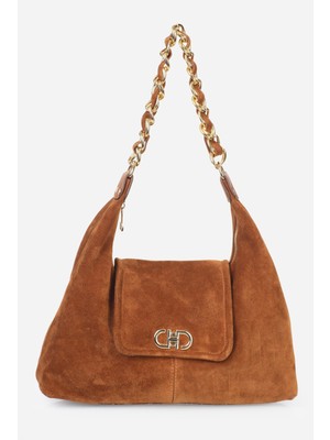 Alessia Bag Brooke Zincir Detaylı Hakiki Deri Omuz Çantası