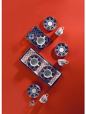 Porselen Zeugma 6 Kişilik 12 Parça Çay Takımı 11004, 220 ml