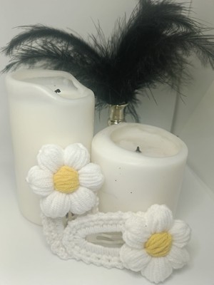 El Yapımı Papatya Desenli Çıtçıt Örgü Toka