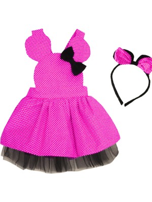 Shecco Babba Kız Çocuk Kırmızı Puantiyeli Tütü Elbise ve Taç, Doğum Günü Elbisesi 1-10 Yaş