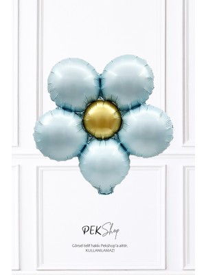 Pekshop Retro Mavi Papatya Folyo Balon