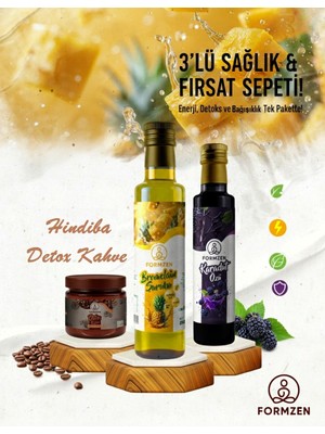 Formzen Fırsat Paketi - Hindiba Detox Kahve, Bromelain Şurubu ve Karadut Özü (3’lü Set)