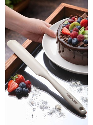 Neoflam Silikon Ince Pasta Spatulası Bej