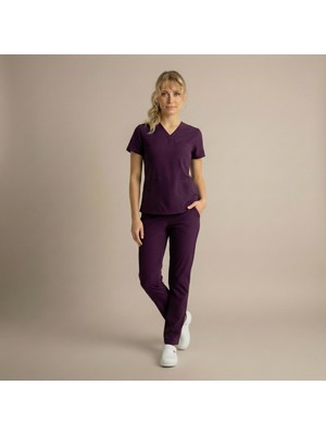 Clinivibe Dr Greys - Mürdüm (Kadın Scrub)