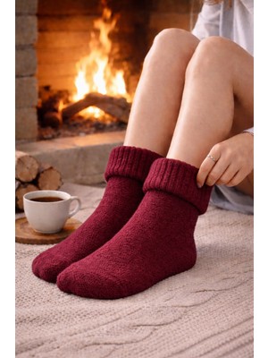 Gigi Giyim Kıvrıklı Yumuşak Dokulu Kadın Yün Çorap