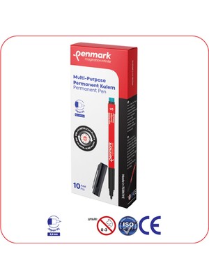 Penmark Asetat Kalemi S 10'lu Kutu Metal Plastik Cam Kalemi
