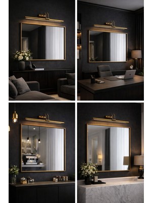 Eskitme Kasa Rustik Tasarım Pilli Ayna Tablo Üstü Ledli Aydınlatma Apliği Beyaz Işık Retro Tasarım