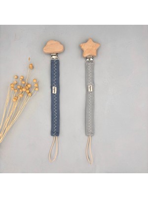 Zuppers Müslin Emzik Askısı 2li Set Indigo-Duman