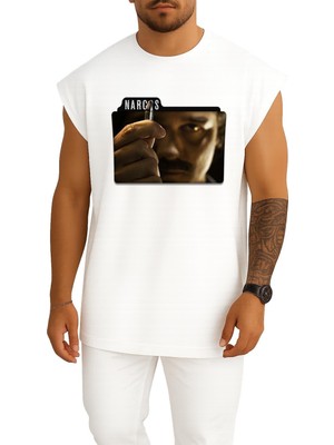 Bahriyeli Collection Oversize Narcos 1 Göğüs Baskılı Atlet