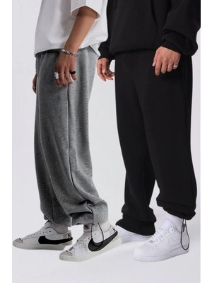 Vladivosto Paçası Stoperli Bol Kalıp Salaş Rahat Overisize Baggy Normal Bel Büyük Beden Eşofman Altı