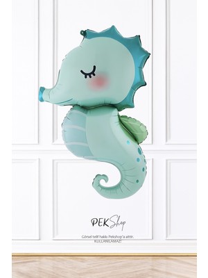 Pekshop Retro Yeşil Deniz Atı Folyo Balon