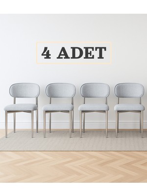 JoyMassa Polo Sandalye 4 Adet Nikel Ayaklı