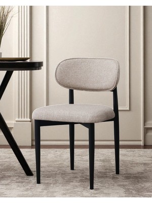 JoyMassa Polo Sandalye Siyah Ayaklı ( Krem)