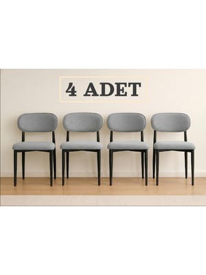 JoyMassa Polo Sandalye 4 Adet Siyah Ayaklı