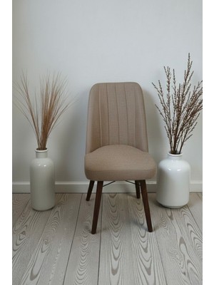 Todek Home Nora 1 Adet Sandalye - Nubuk Kumaşlı Sandalye | Modern Ahşap Ayaklı Yemek & Çalışma Sandalyesi | Minimal Tasarım