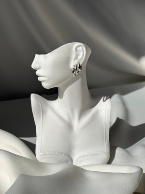 NB Steelora Çelik Üçlü Yuvarlak Küpe Silver Renk