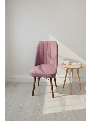 Todek Home Nora 1 Adet Sandalye - Nubuk Kumaşlı Sandalye | Modern Ahşap Ayaklı Yemek & Çalışma Sandalyesi | Minimal Tasarım