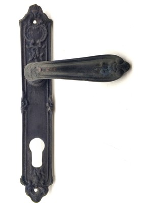 Pazarcan Antika Tarz Dekoratif Pirinç Çiçekli Oda Kapı Kolu - 240X40 Mm, Oksit