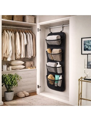 Multi Trendy Kapı Arkası Organizer 4 Cepli Asılabilir Dolap Içi Düzenleyici 32X102 cm