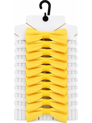 Sibel Günay Butik Çocuk Sarı Lastikli Papyon | 4–12 Yaş Ayarlanabilir | Özel Gün ve Bayram Aksesuarı