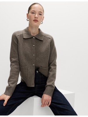 Marks & Spencer Air Yarn Polo Yaka Düğmeli Hırka