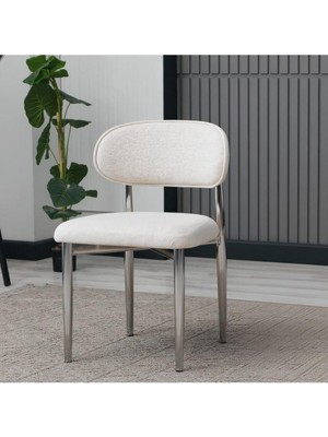 JoyMassa Polo Sandalye Nikel Ayaklı (Krem)