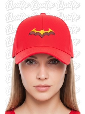 Quatex Batsman Nakışlı Şapka – Kırmızı %100 Pamuk Gabardin Unisex Model