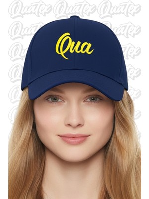 Quatex Qua Nakışlı Şapka – Lacivert %100 Pamuk Gabardin Unisex Model