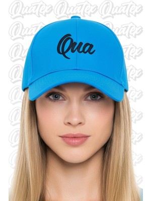 Quatex Qua Nakışlı Şapka – Mavi %100 Pamuk Gabardin Unisex Model