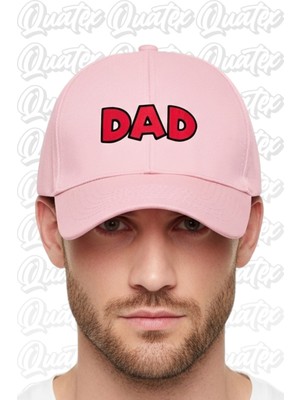 Quatex Dad Nakışlı Şapka – Pembe %100 Pamuk Gabardin Unisex Model