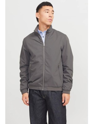 Jack & Jones Erkek Jjerush Dik Yaka Bomber Ceket 12204277 Gri