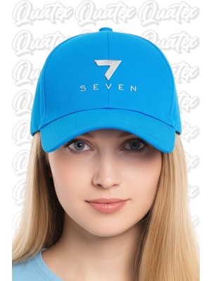 Quatex Seven Nakışlı Şapka – Mavi %100 Pamuk Gabardin Unisex Model